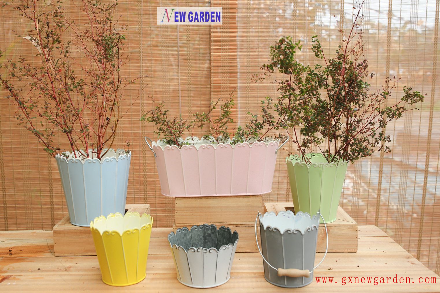 zinc flower pot