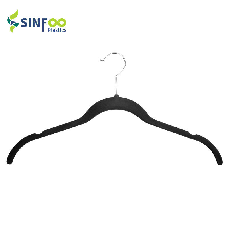 VH010 Closet Black Velvet Shirt Dress Cloth Hangers for Women's Clothings