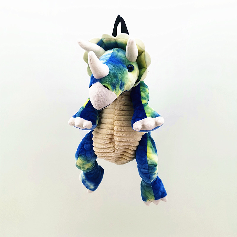 Blue triceratops backpack