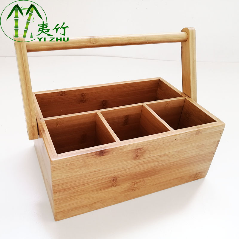 Bamboo Tea box with floding handle