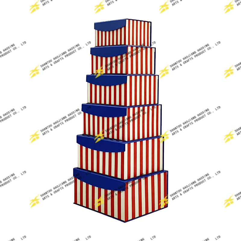 Rectangle Box With Linger Lid With Magnet Set Of 6
