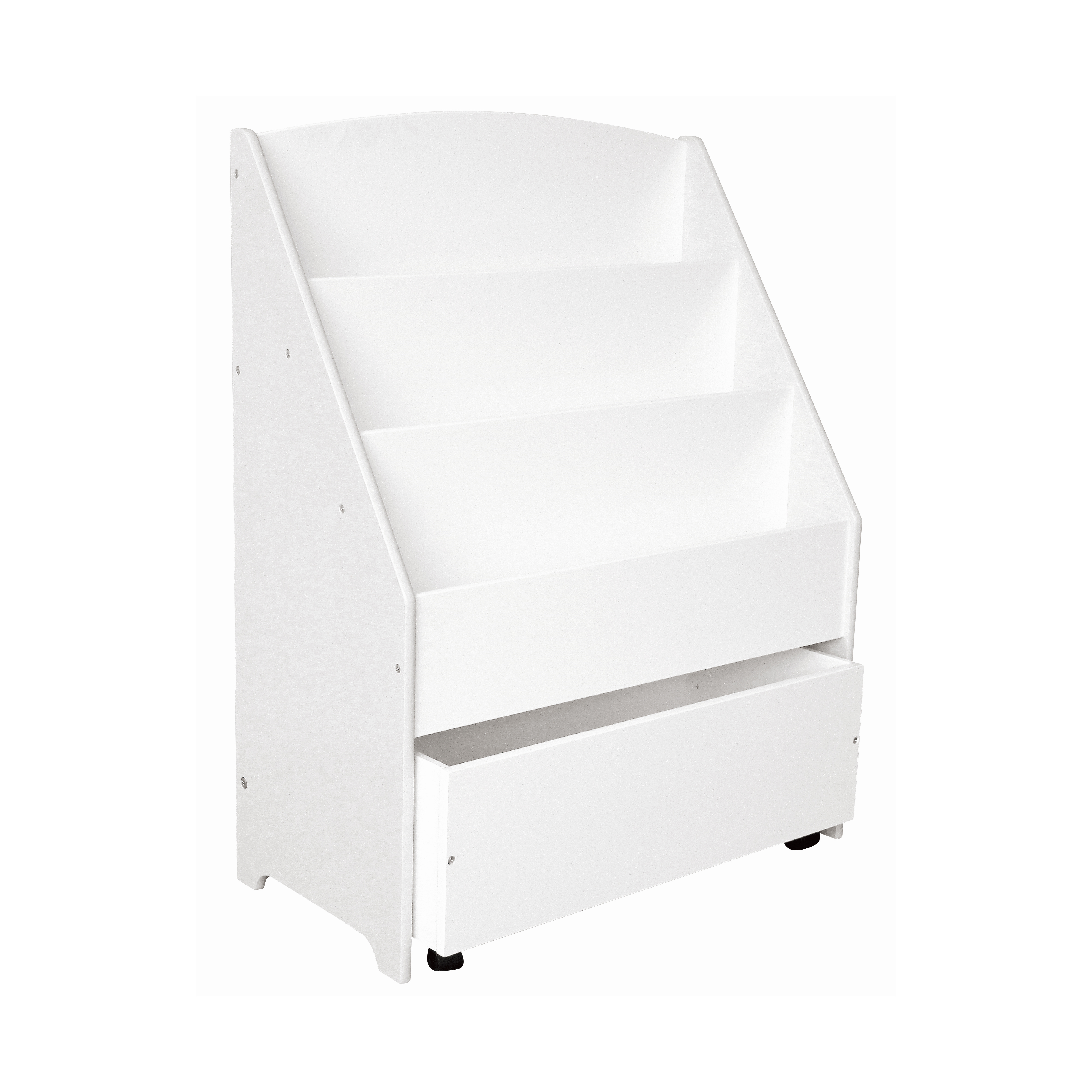Classic wooden white child book shelf with moveable storage new design 2020