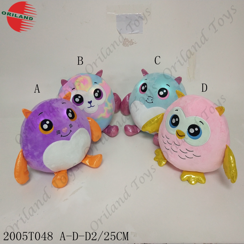 Oriland night buddies plush owl with light cute stuffed toy