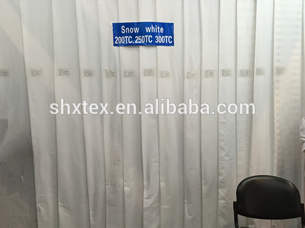 100%cotton bleached white hotel bedding fabric