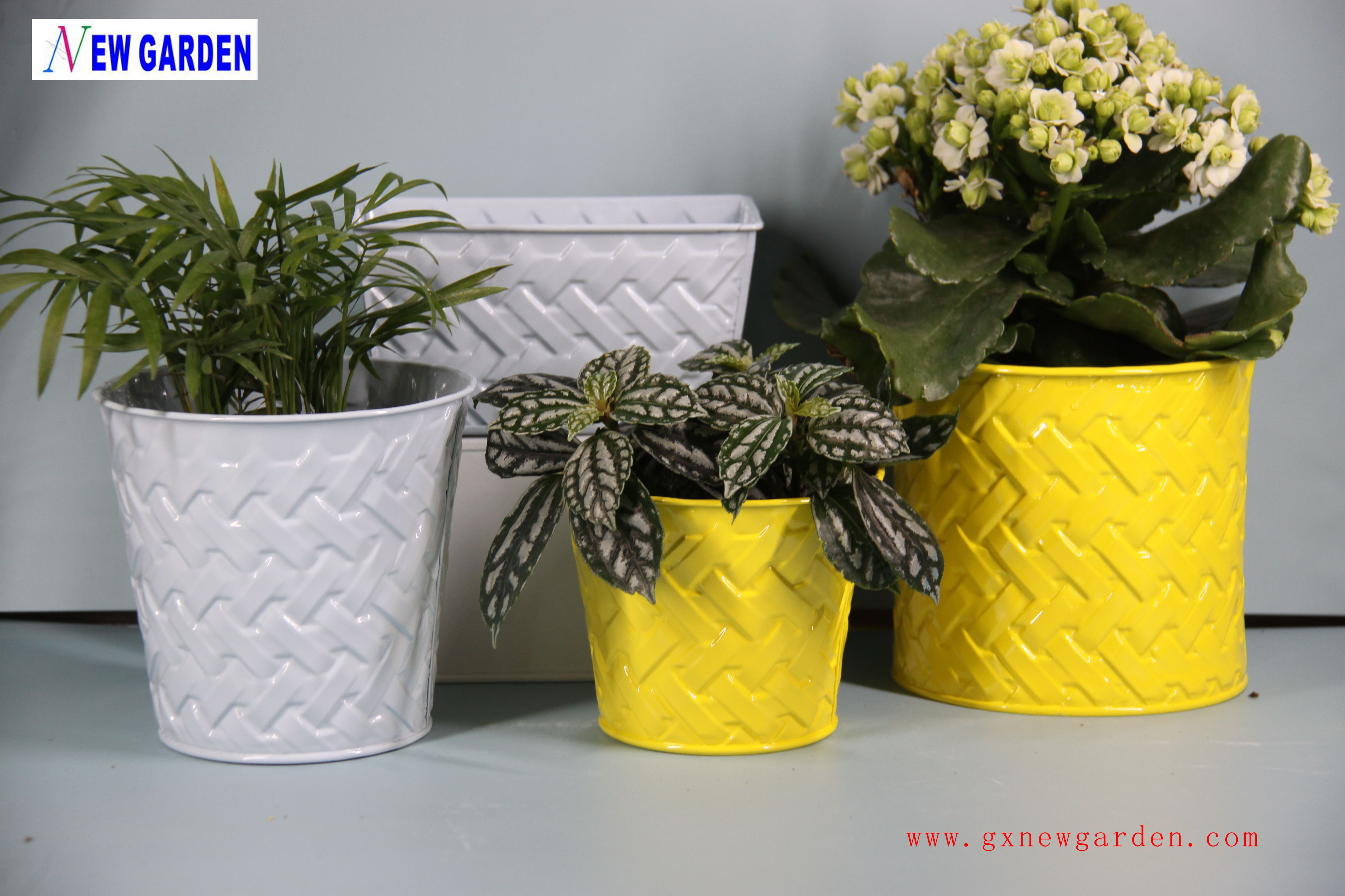 Zinc flower planter