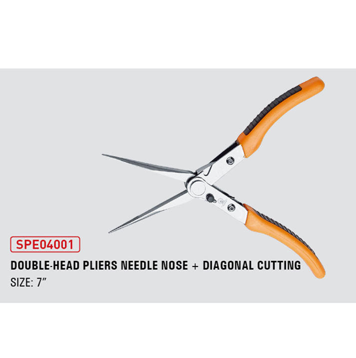 double head pliers needle nose + diagonal cutting