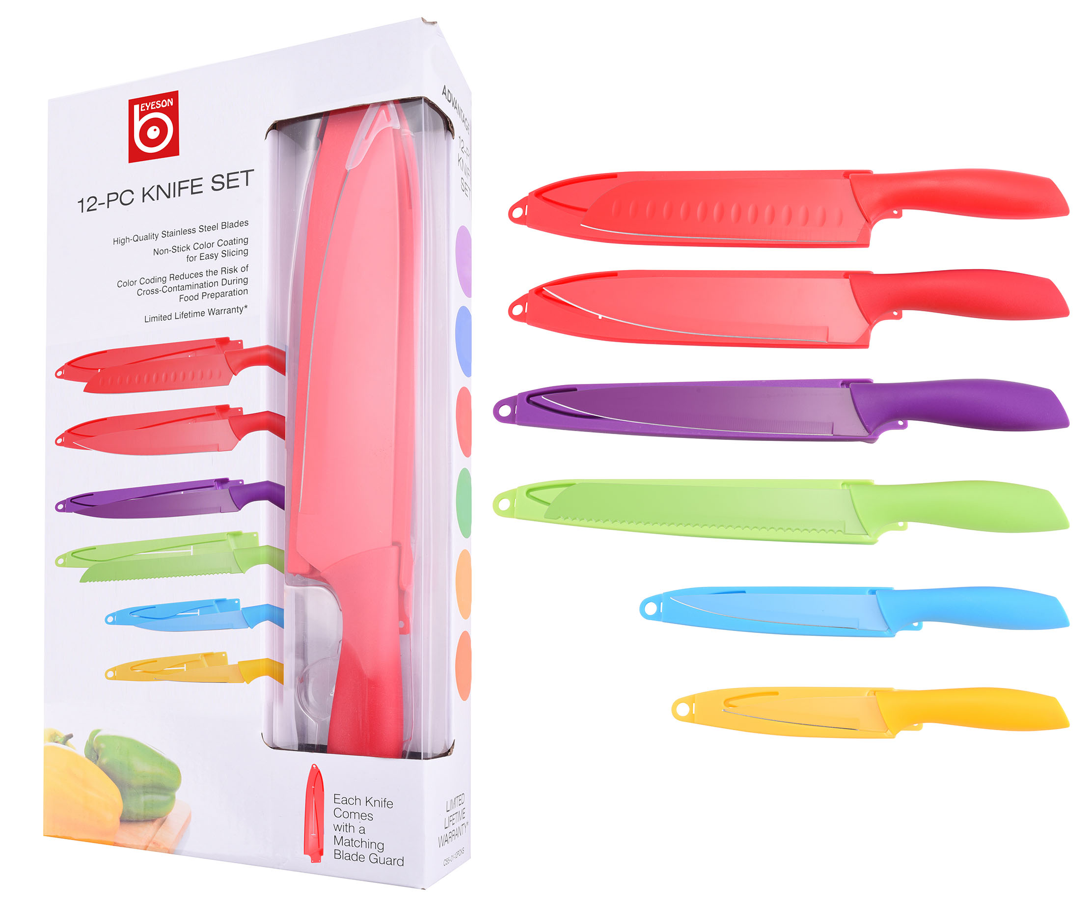 12pcs Knife Set with Sheath