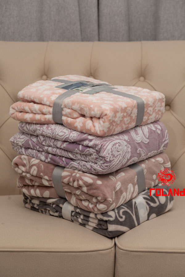 Burnout Flannel With Crystal Fur Backside, 2 Layer Blanket/Throw