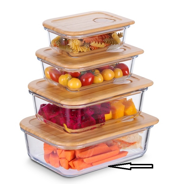 Sinoglass glass storage container with bamboo lid