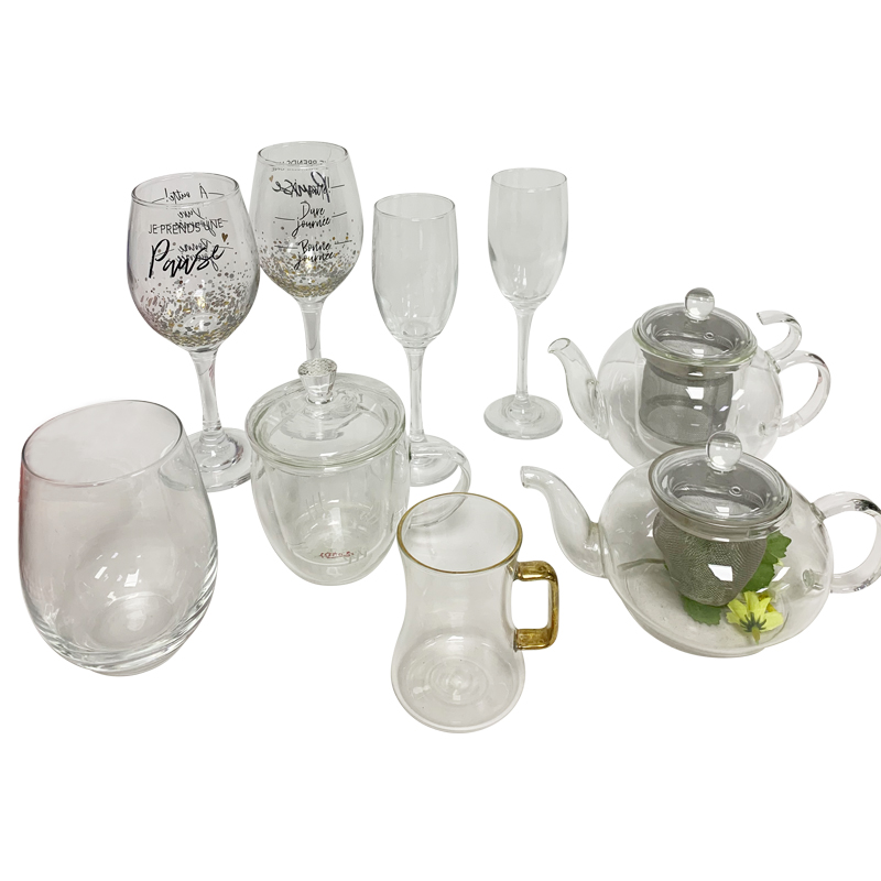 Custom logo Glass wine&cup &tea set