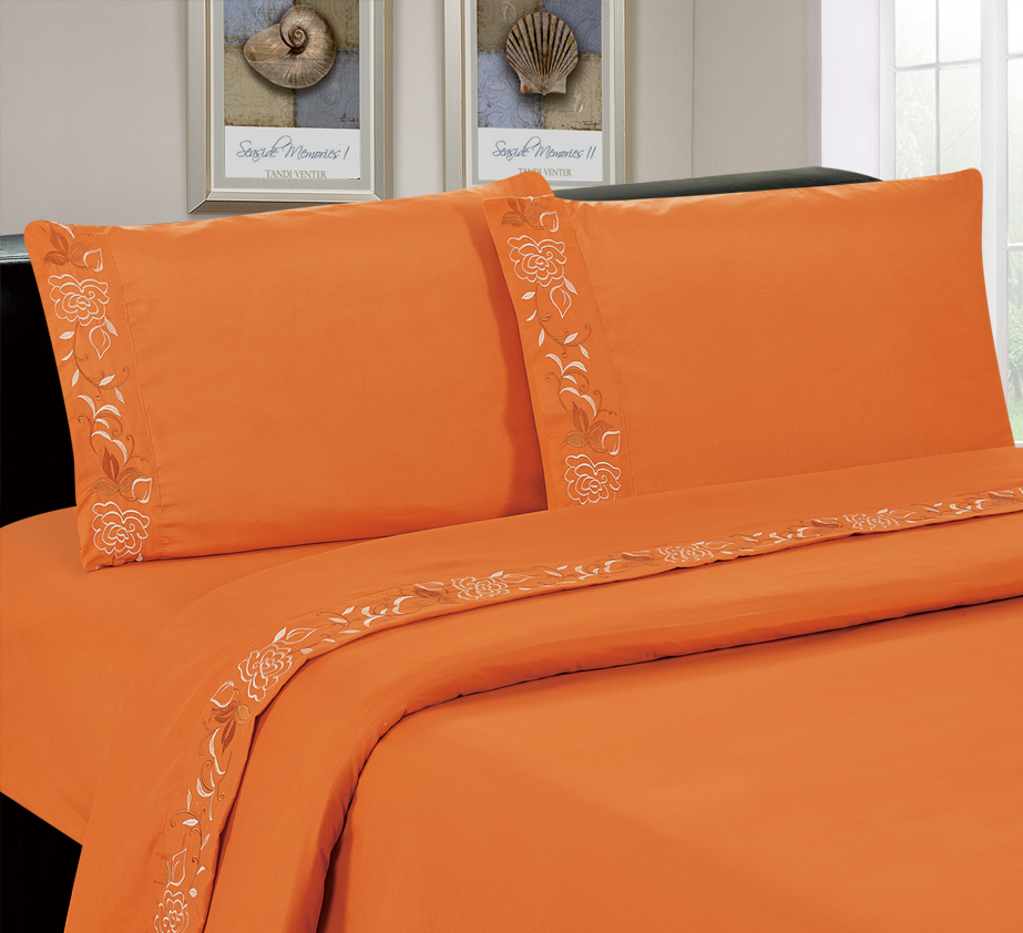 4 pcs big flower embroidery sheet set