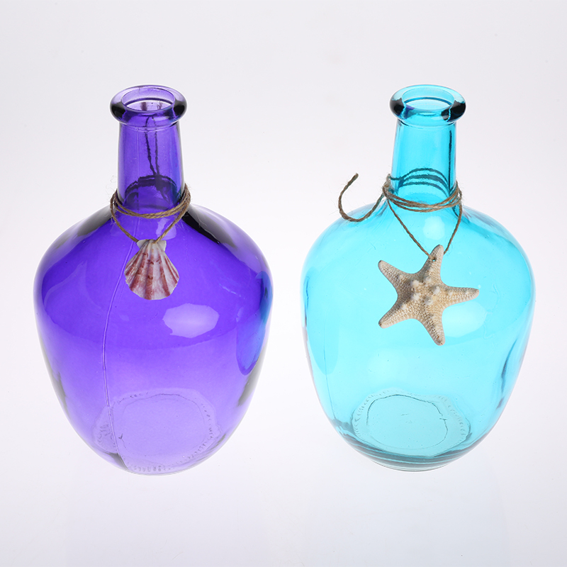 glass vase glass bottle painted glass vase