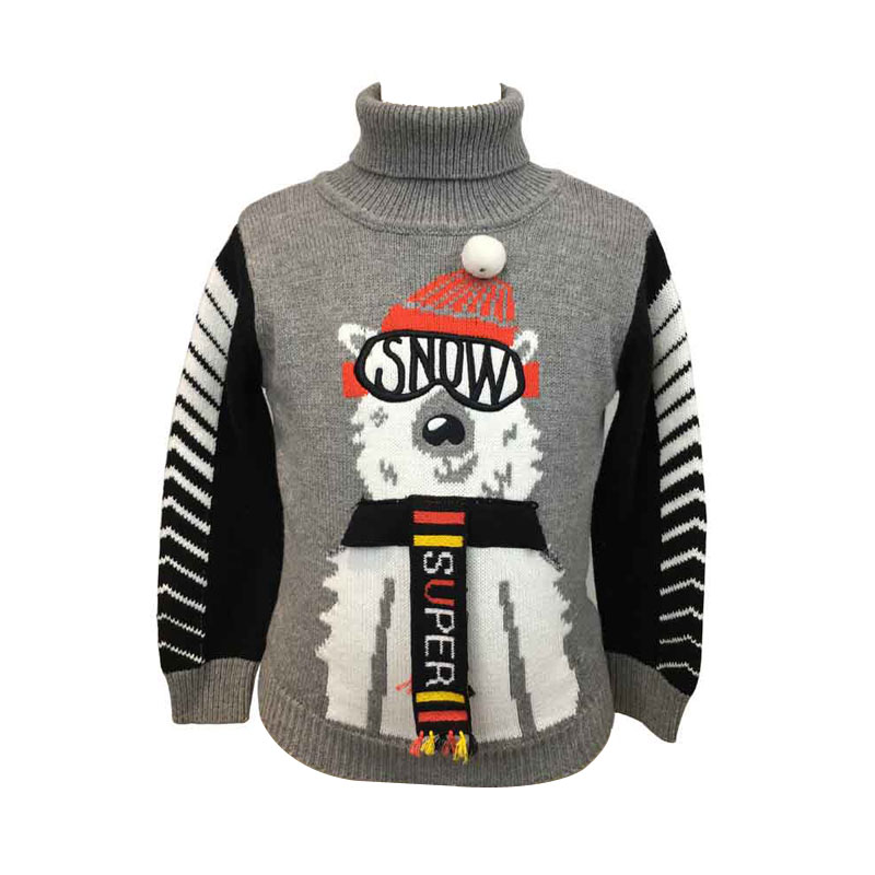 Boy's knitted sweater jacquard pullover
