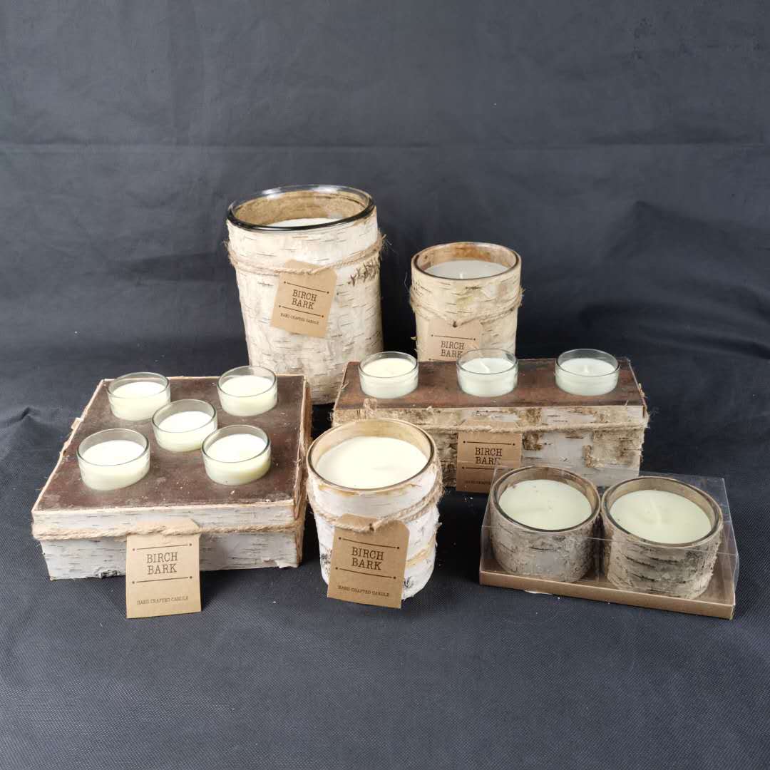Birch glass candle
