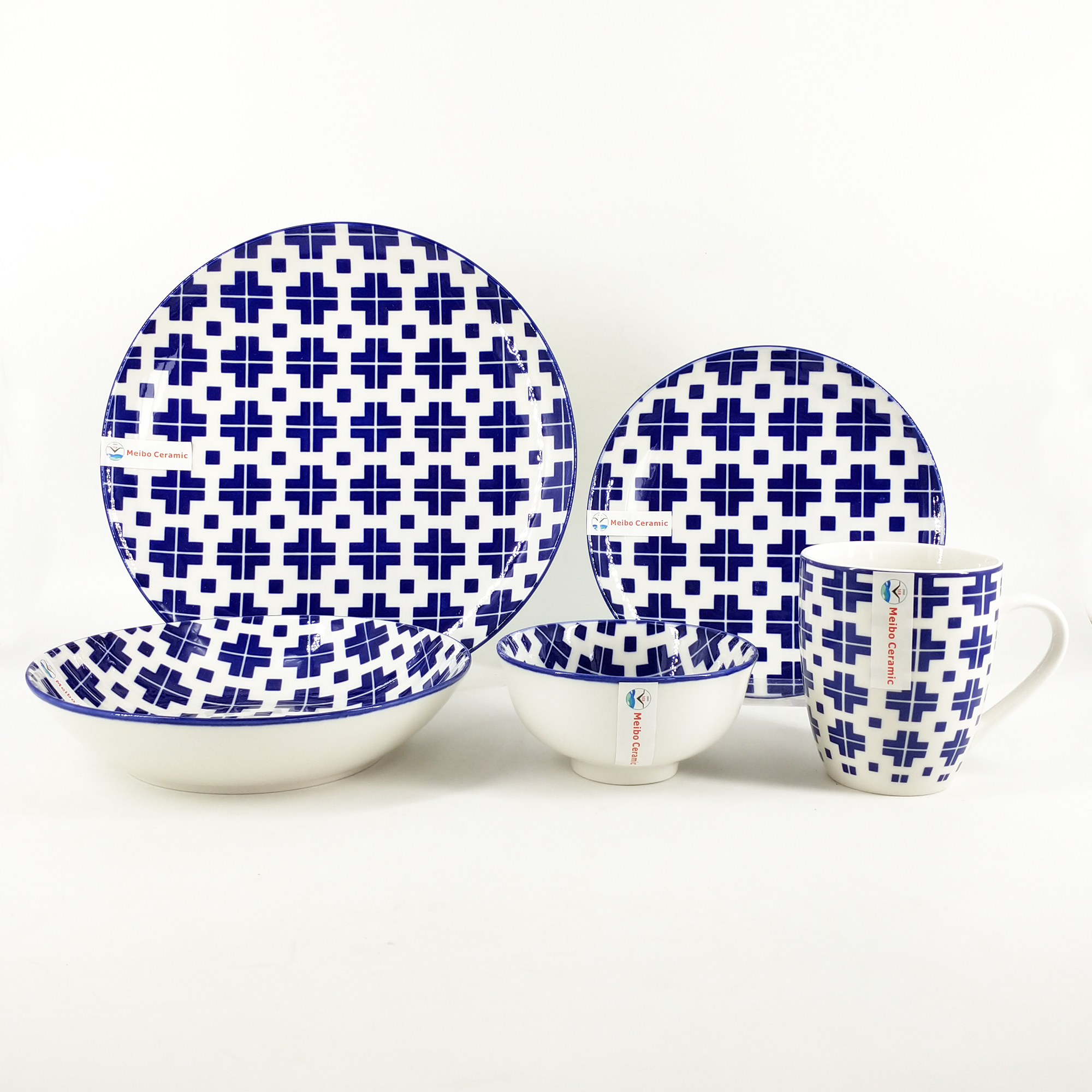 New design porcelain dinner set with inside pad printing