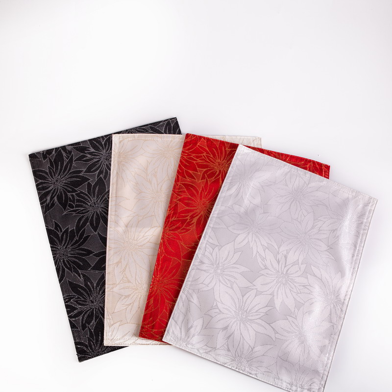 christmas placmet with glitter weaving，place mat, dish mat, coaster, pvc placemat, table runner