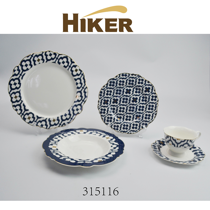36pcs New Bone China Romantic Shape Dinner Set
