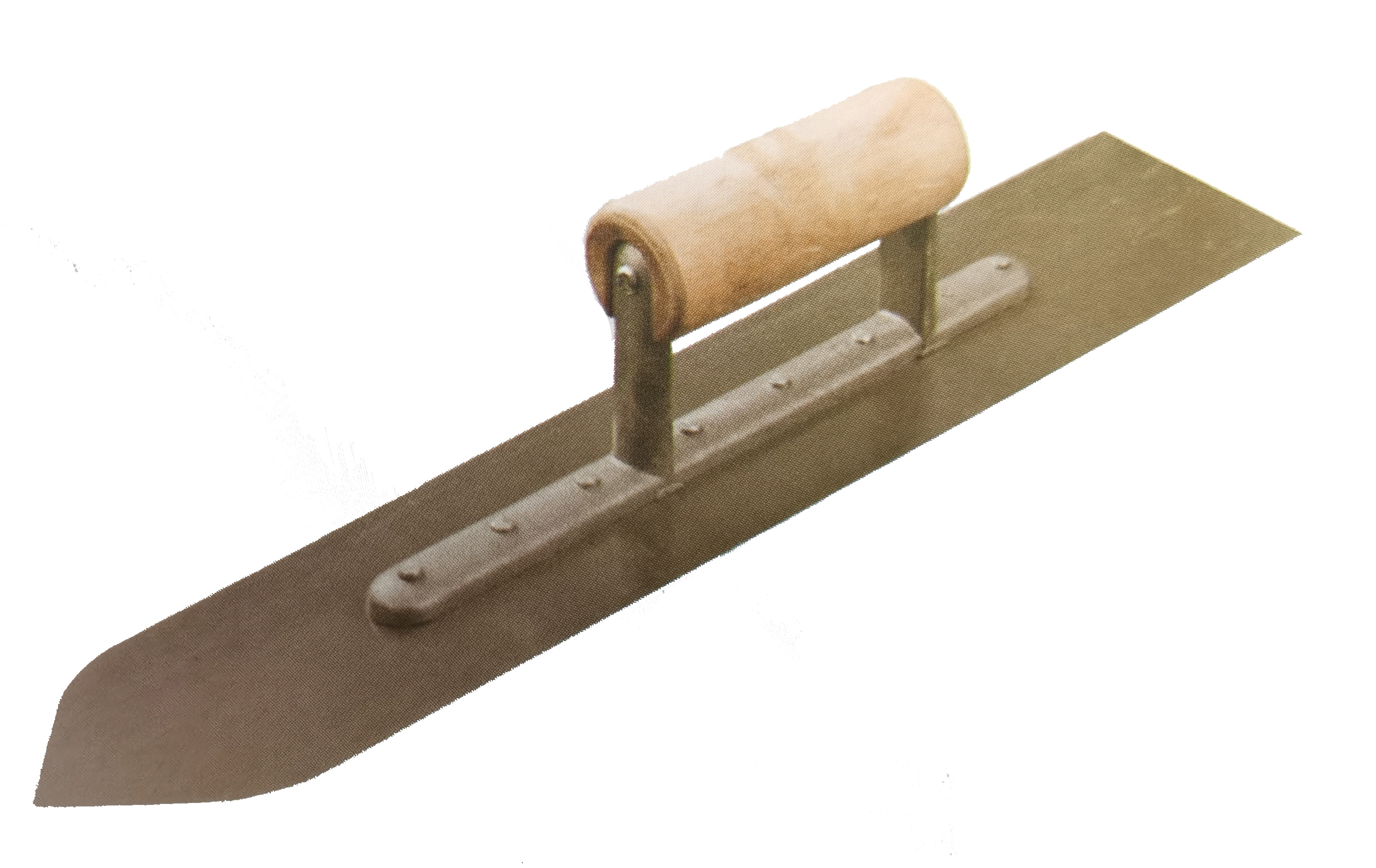 Pointed concret flooring trowel