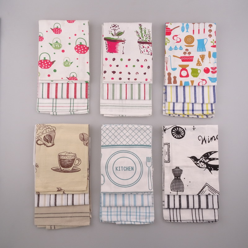 □□□□□□kitchen tea towel set/dish cloth set/print towel set