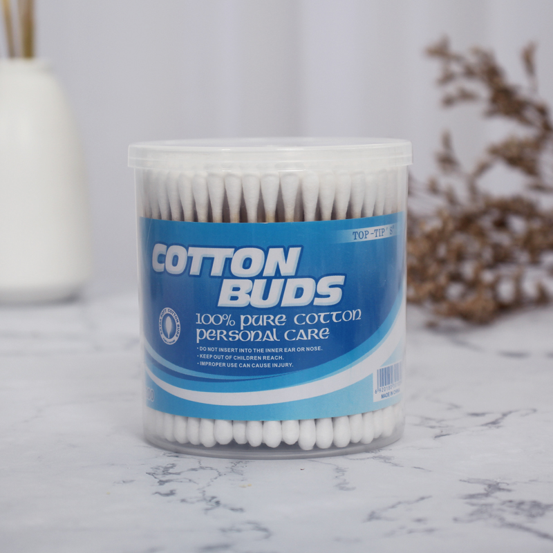 #1 A Bamboo cotton buds in round PP canister