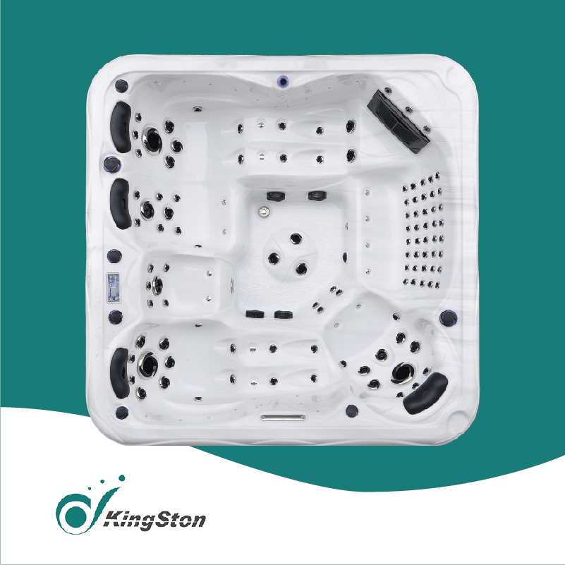 Kingston Kingston 7 Person Whirlpool Bathtub, Outdoor Spa Hot Tub with Air Massage Jets JCS-66