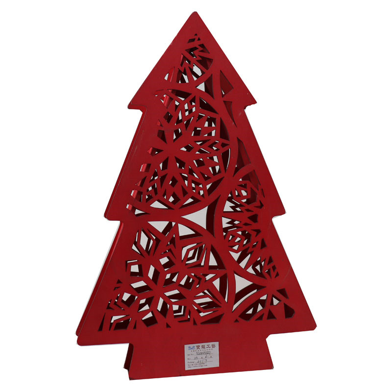 Christmas tree shaped wooden gift color box