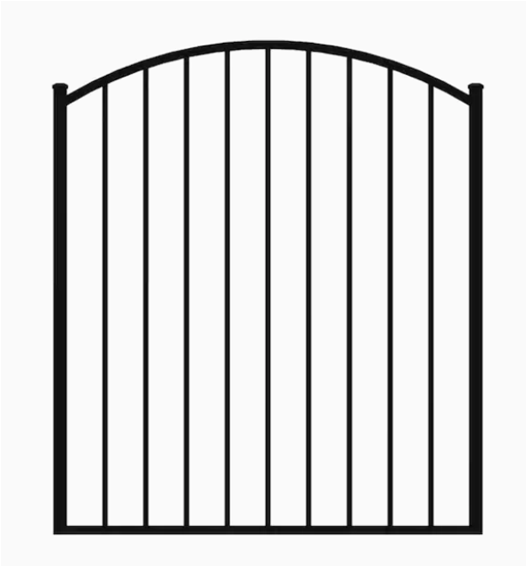 Ironcraft Eastham Black Powder-Coated Aluminum Post-and-Rail Decorative Metal Fence Gate