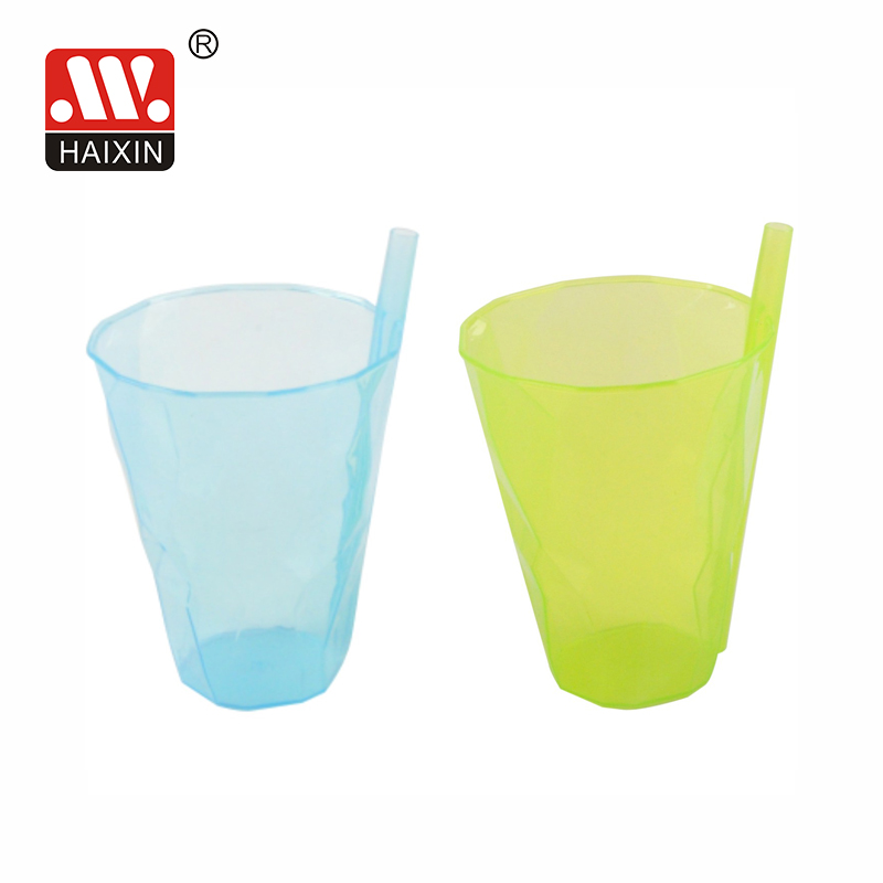 Plastic ice cream straw cup sorber container transparent colorful juice drink cup