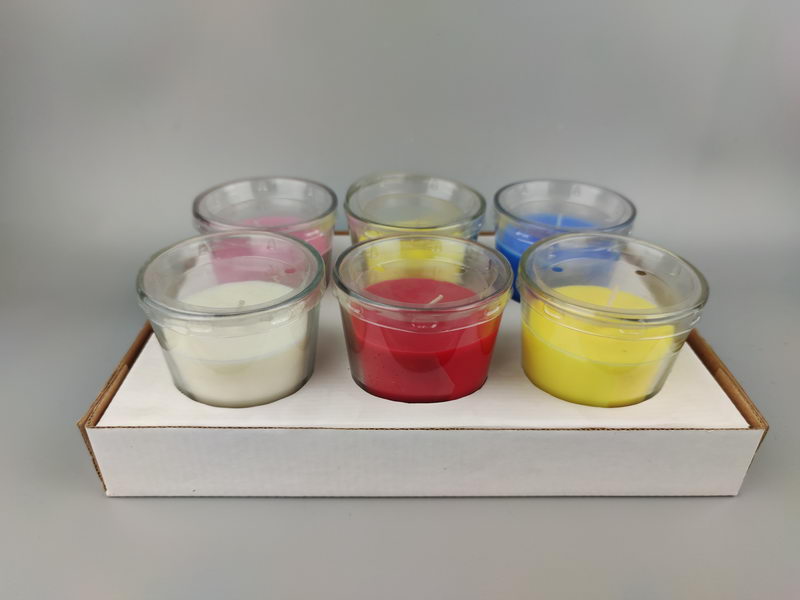 S/6 glass jar candles