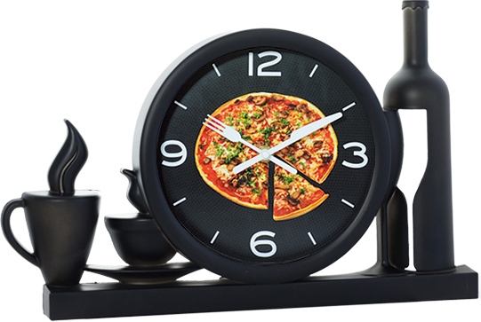 Wall clock; quartz clock; best sale; kitchen clock; creative clock； promotion clock; gift clock; simple round clock;pizza clock