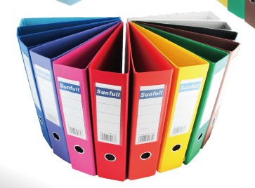 PVC Lever arch file office/school file organizer with binding clip cardboard document arch file