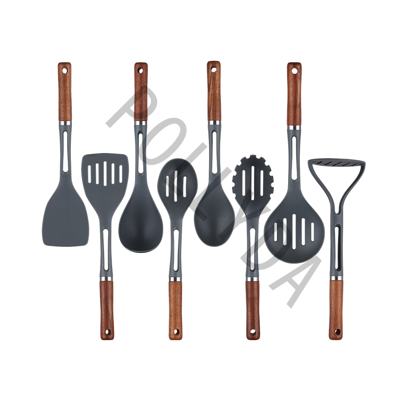 Nylon Kitchenware w/Carbonized Ash Wood handle