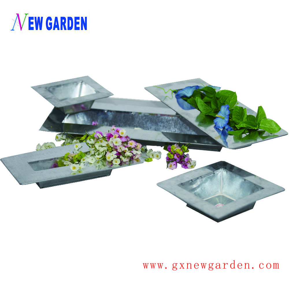 zinc flower planter