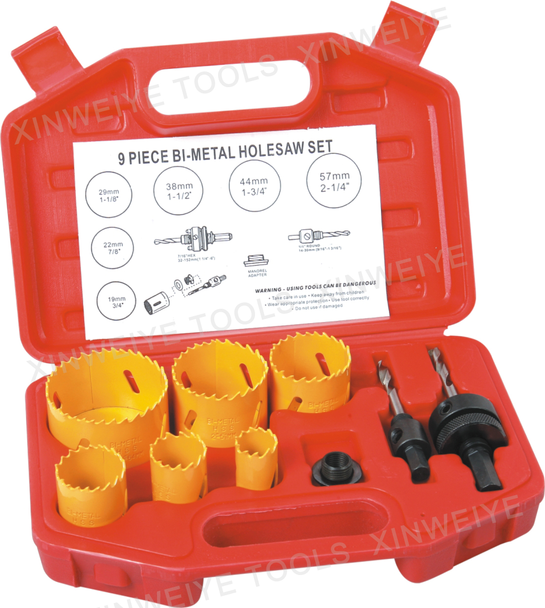 9pc Bi Metal Hole Saw Set