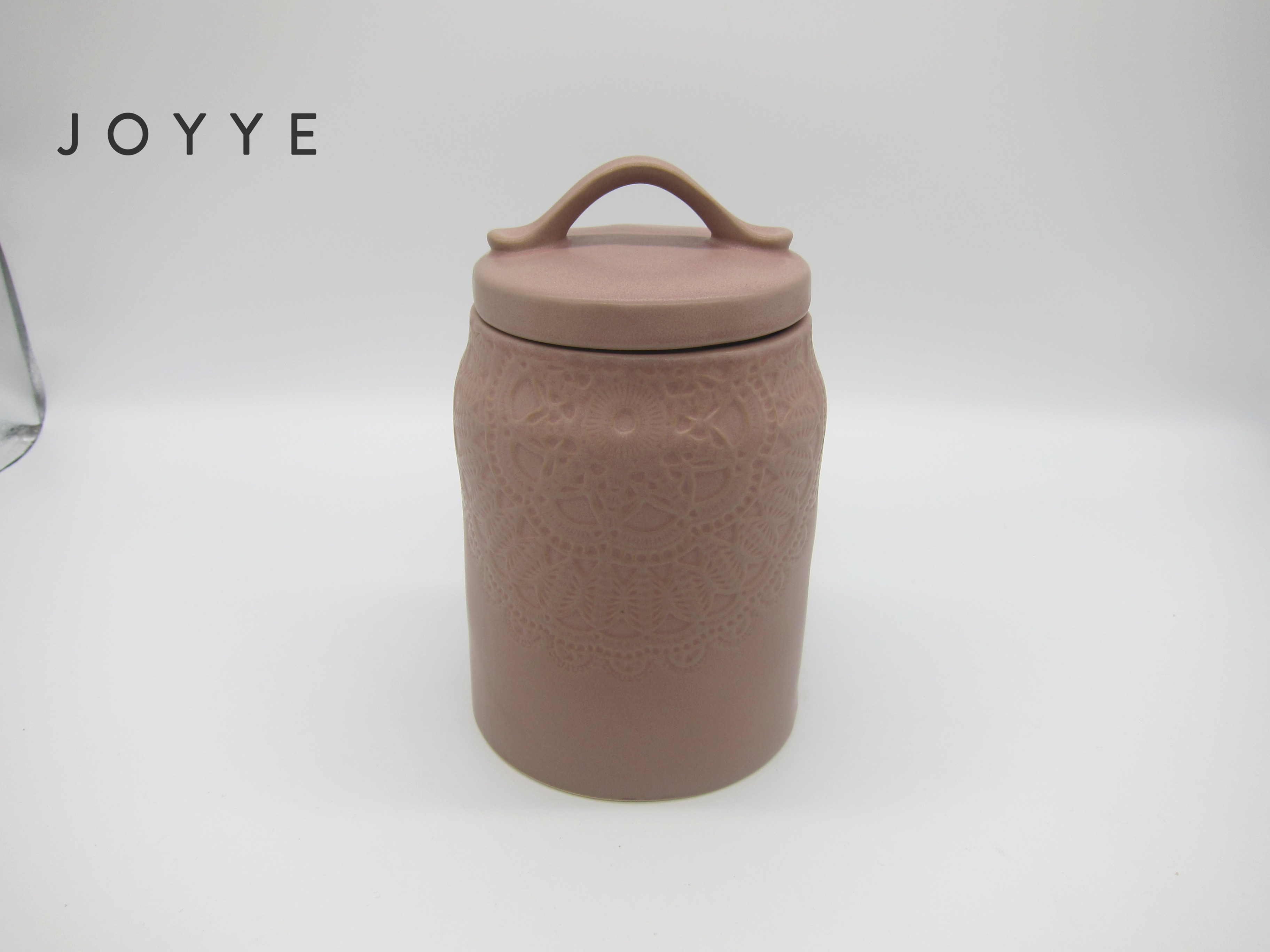Reactive Glaze Embossed Canister