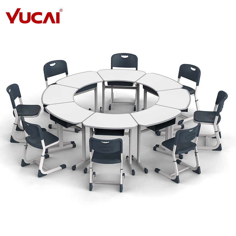 E0 particle board special shaped functional desk with hook
