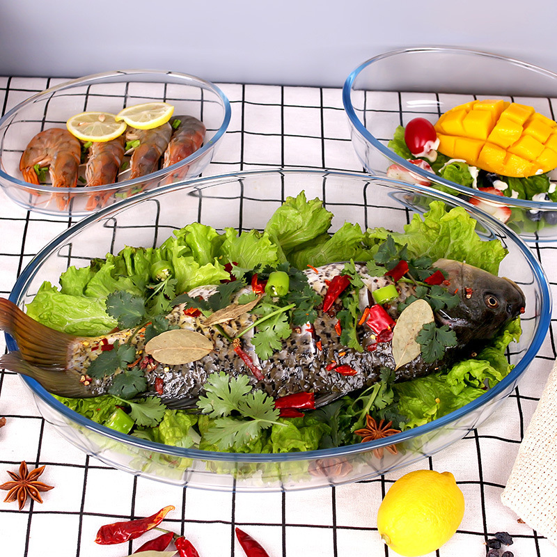 High borosilicate baking tray glass tray glass baking dish microwavable baking sheet