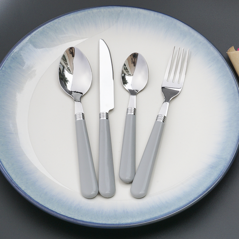 PP solid black color handle cutlery cheap hot sale style