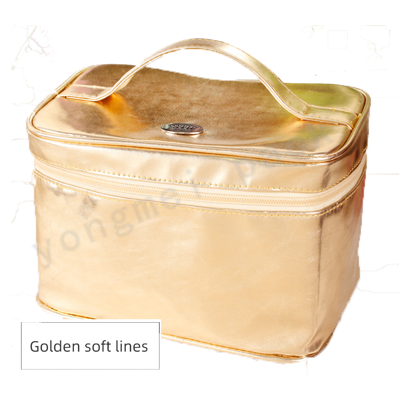 Large capacity portable waterproof leather cosmetic bag washing bag storage bag
