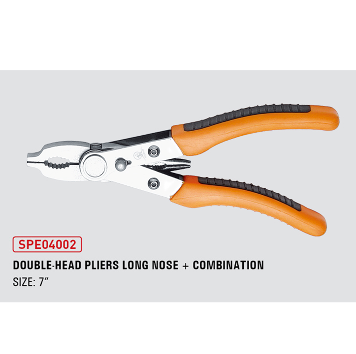 Double head pliers long nose + combination