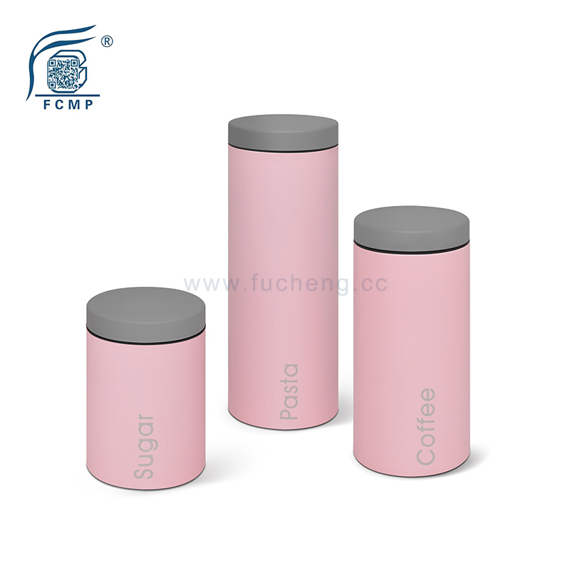 Carbon steel 3 pcs canister storage jar