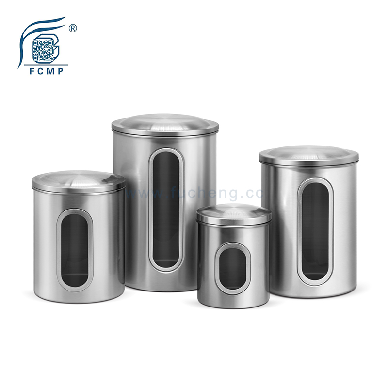 4PCS Stainless Steel Canister Set