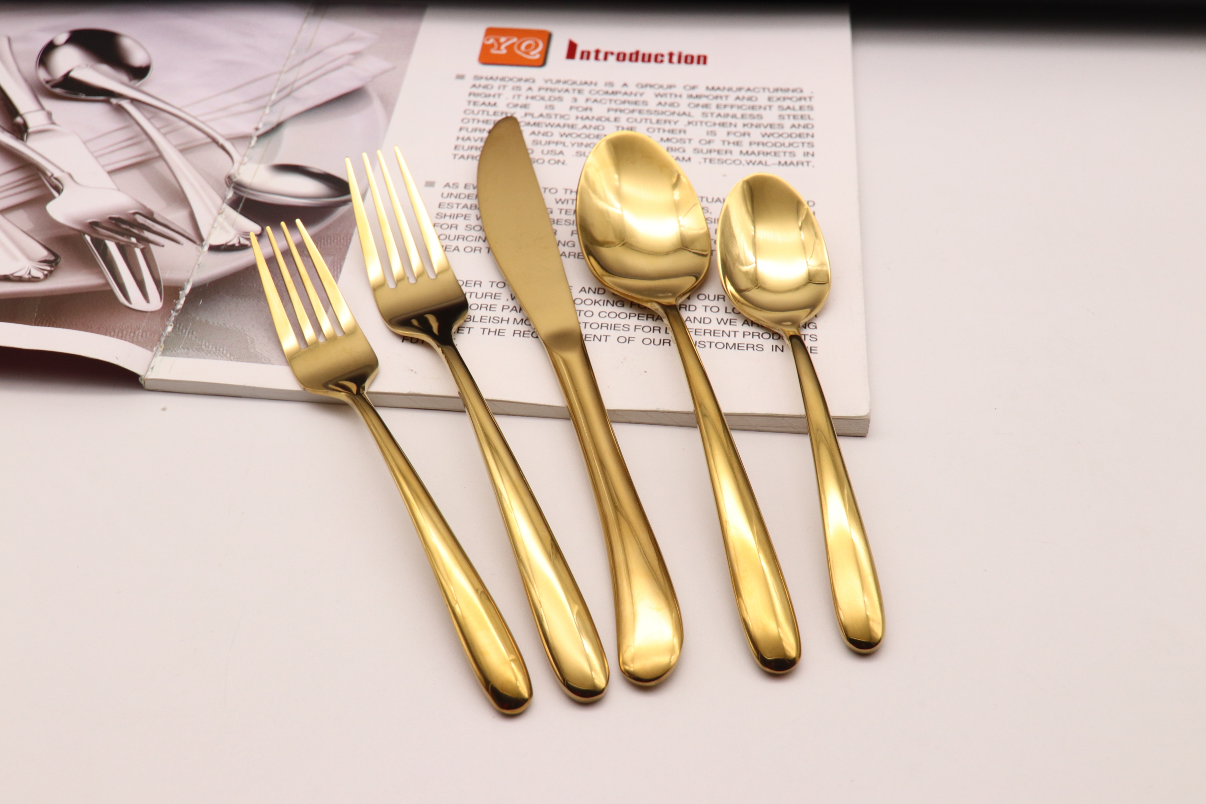 Golden stainless steel cutlery