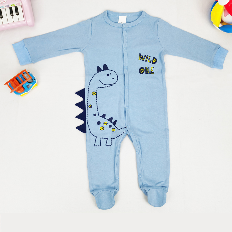 100% cotton soft comfortable boy baby cotton sleepsuit romper footed overal