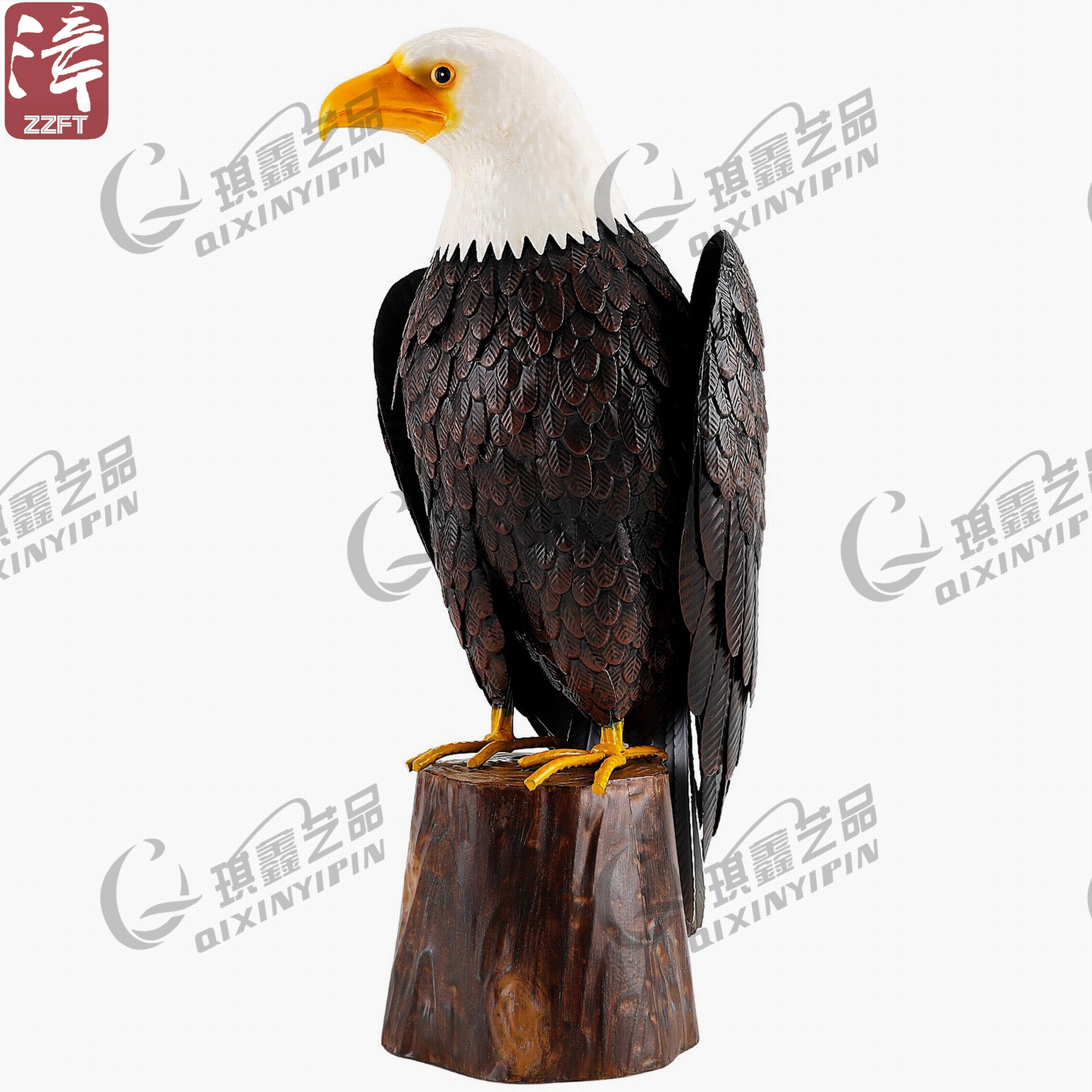 Metal eagle statue