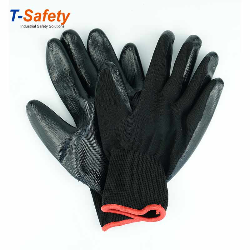 13Gauge polyester knitted with nitrile coated gloves