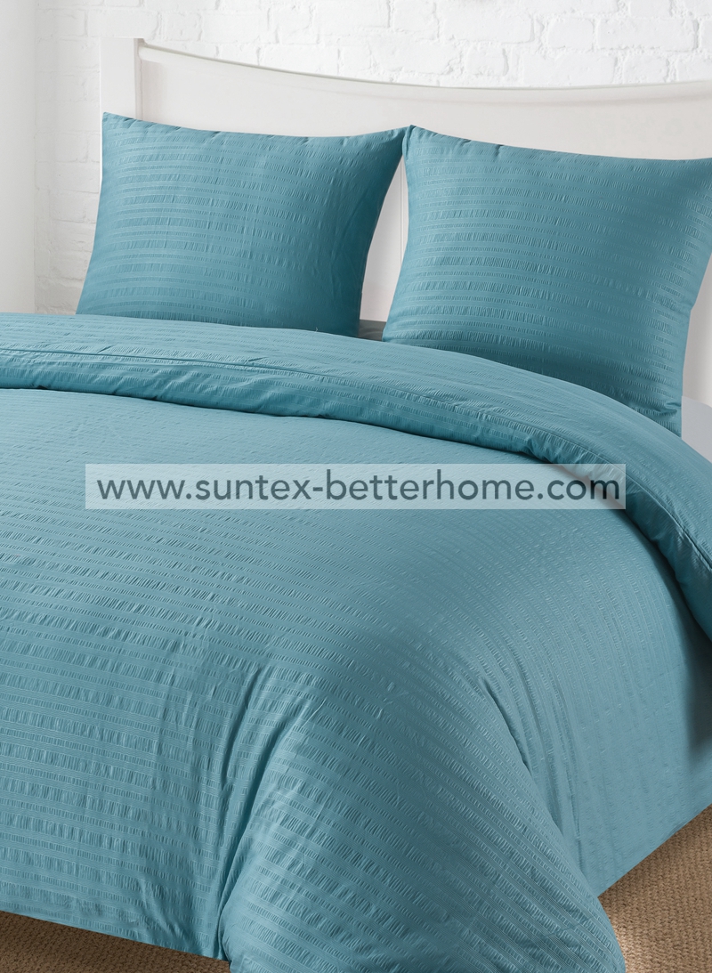 Embossed Seersucker Design Microfiber Bedding Set Duvet Cover Set