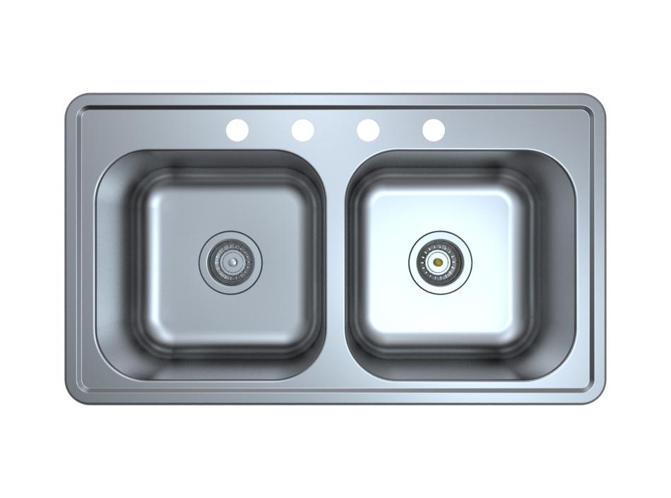 Stainless Steel Drop-in Equal Bowl Sink