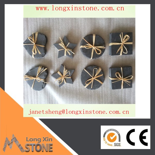 Chinese natural black slate coaster