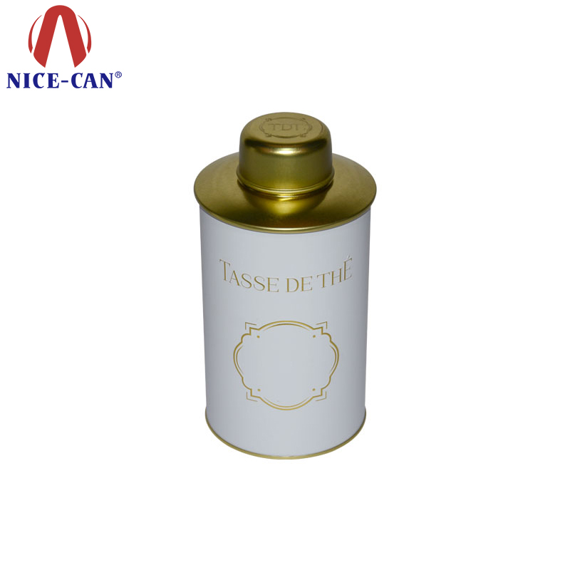 Shiny Matt Classic Vintage Gold Custom Tea Tin Box Tin Metal Container